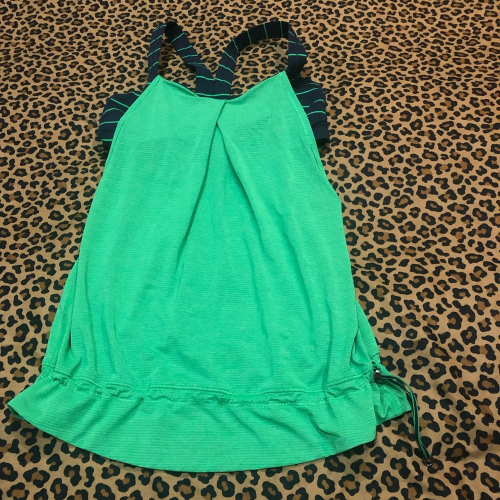 Lululemon Rest Less Tank
Heathered Green Bean / Slalom Stripe Inkwell